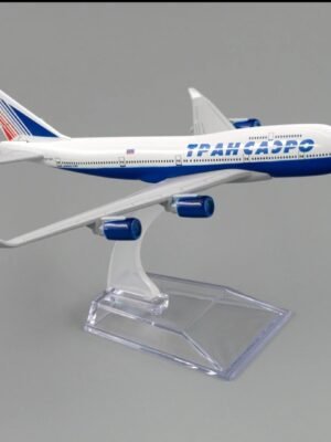 Transaero Boeing 747 1:400 Scale Metal Airplane Model (16cm/6.5 inches”) – Russian Intercontinental”