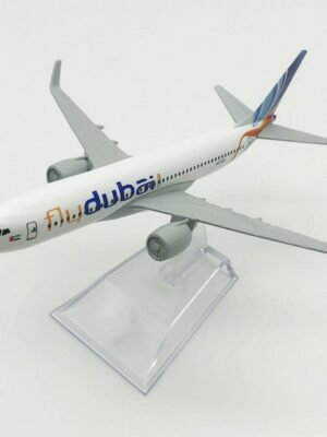 FLY DUBAI Airplane Model Metal B737  small (16  cm ) Aircraft Model Diecast 1:400 scale Airlines Model with stand best quality .