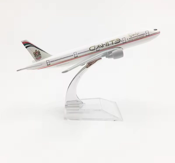 Etihad Airways Boeing 777 Airplane Model - 16CM Metal Alloy Diecast Aircraft 1:400 Scale with Stand