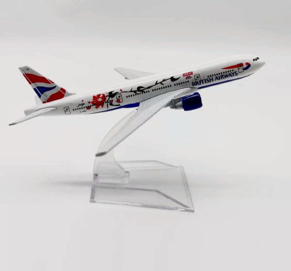 "British Airways B777 Die-Cast Aircraft Model (16cm) – Premium 1/400 Scale Metal Airplane with Display Stand"