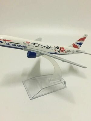 “British Airways B777 Die-Cast Aircraft Model (16cm) – Premium 1/400 Scale Metal Airplane with Display Stand”