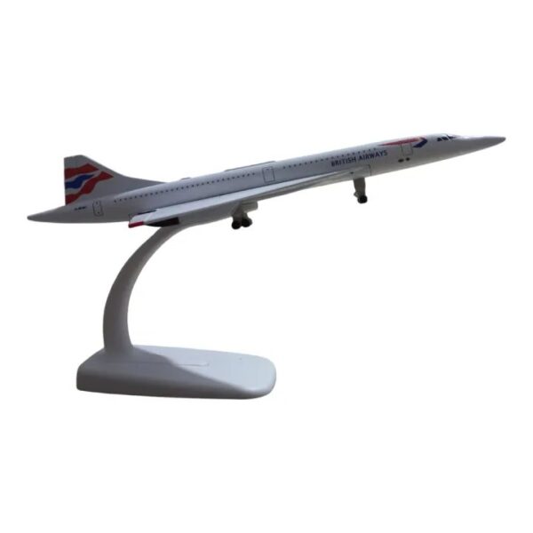 BRITISH AIRWAYS Concorde 20cm Airplane Model – 1:200 Scale Metal Diecast Aircraft with Wheels – Airline Model for Home & Office Decor and Collectors