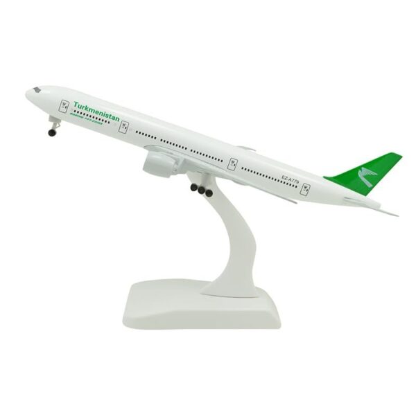 Turkmenistan Airlines Boeing 777 – 20cm Diecast Metal Airplane Model with Wheels | Aircraft Model for Home & Office Decoration