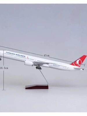 Turkish Airlines Boeing 777 Aircraft Model (47cm) – Large Resin Diecast Airplane with Lights & Wheels  Big size | Miniature Display Collectible Plane