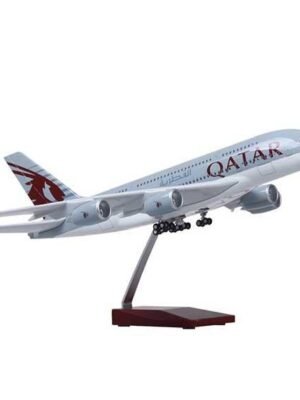 Qatar Airways Airbus A380 Aircraft Model – Big Size 47 cm (1.6 Feet) Scale 1:100 Alloy Diecast Airplane with Stand & Wheels | Airline Model for Home & Office Decoration
