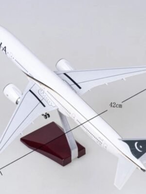 PIA Boeing 777 Big Size 47 cm Diecast Airplane Model with Wheels & Stand | Metal Aircraft Collectible for Home & Office Decoration