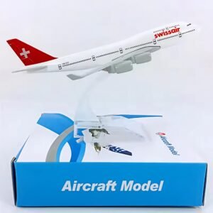 SWISS Airlines Boeing 747-400 Model Plane 16cm | 1:400 Alloy Metal Aircraft with Stand | Collectible Display Model