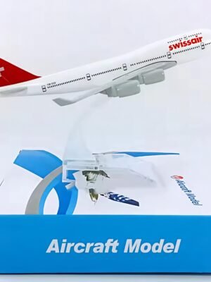 SWISS Airlines Boeing 747-400 Model Plane 16cm | 1:400 Alloy Metal Aircraft with Stand | Collectible Display Model