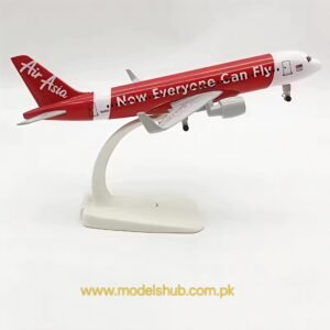 Air Asia Airbus A320 20CM Metal Aircraft Model – 1:300 Scale Alloy Airplane Replica with Stand & Wheels for Home and Office Decoration