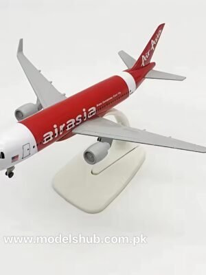 Air Asia Airbus A320 20CM Metal Aircraft Model – 1:300 Scale Alloy Airplane Replica with Stand & Wheels for Home and Office Decoration