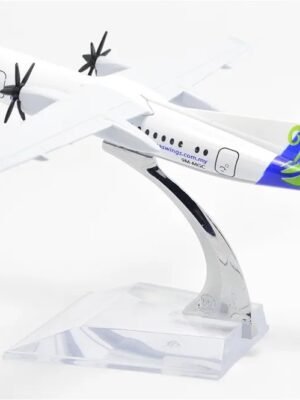 MASwings Airlines Fokker F50 Metal Airplane Model 16cm 1:400 Scale Diecast Aircraft Toy with Stand – Collectible Plane for Home & Office Decor, Gift for Aviation Enthusiasts