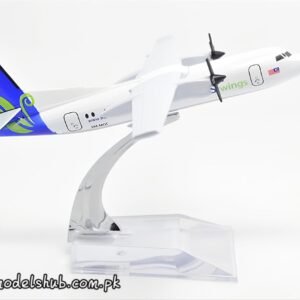 MASwings Airlines Fokker F50 Metal Airplane Model 16cm 1:400 Scale Diecast Aircraft Toy with Stand – Collectible Plane for Home & Office Decor, Gift for Aviation Enthusiasts