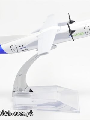 MASwings Airlines Fokker F50 Metal Airplane Model 16cm 1:400 Scale Diecast Aircraft Toy with Stand – Collectible Plane for Home & Office Decor, Gift for Aviation Enthusiasts