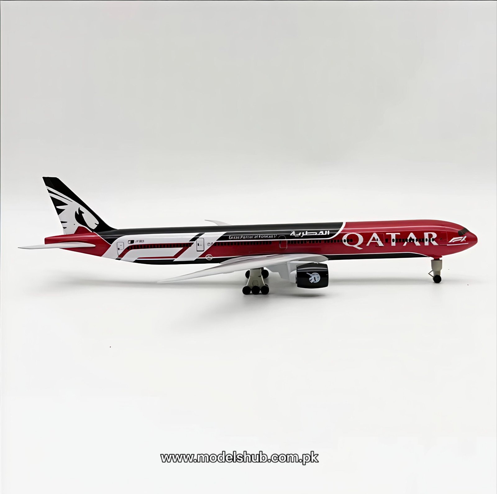 Qatar Airways Boeing 777-300 20cm Diecast Model Airplane – Formula 1 Special Livery, Alloy Metal Aircraft Replica with Landing Gear & Wheels - Image 4