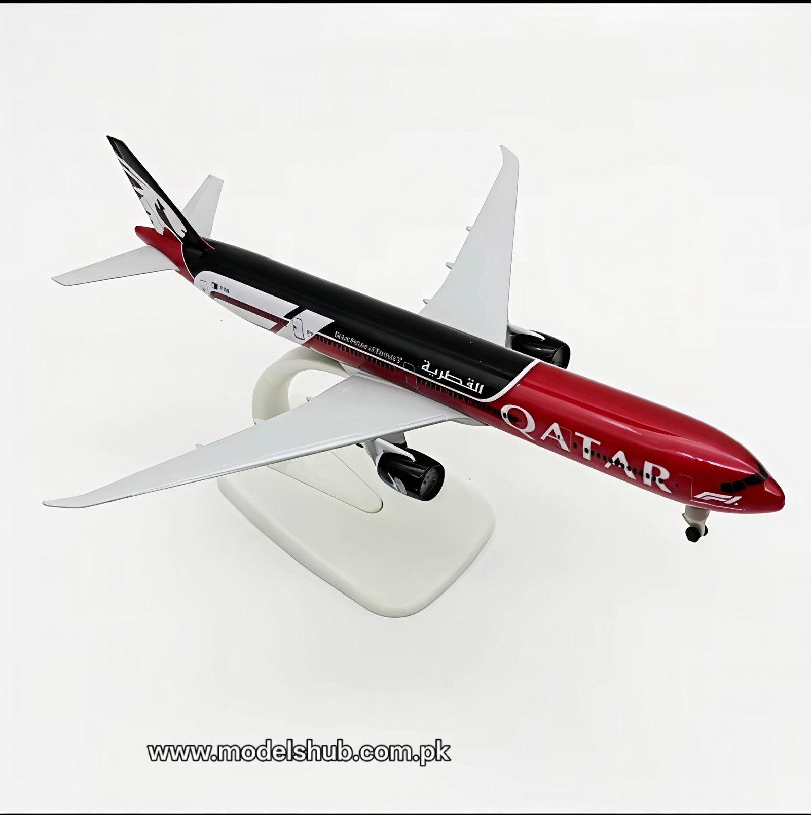 Qatar Airways Boeing 777-300 20cm Diecast Model Airplane – Formula 1 Special Livery, Alloy Metal Aircraft Replica with Landing Gear & Wheels - Image 2