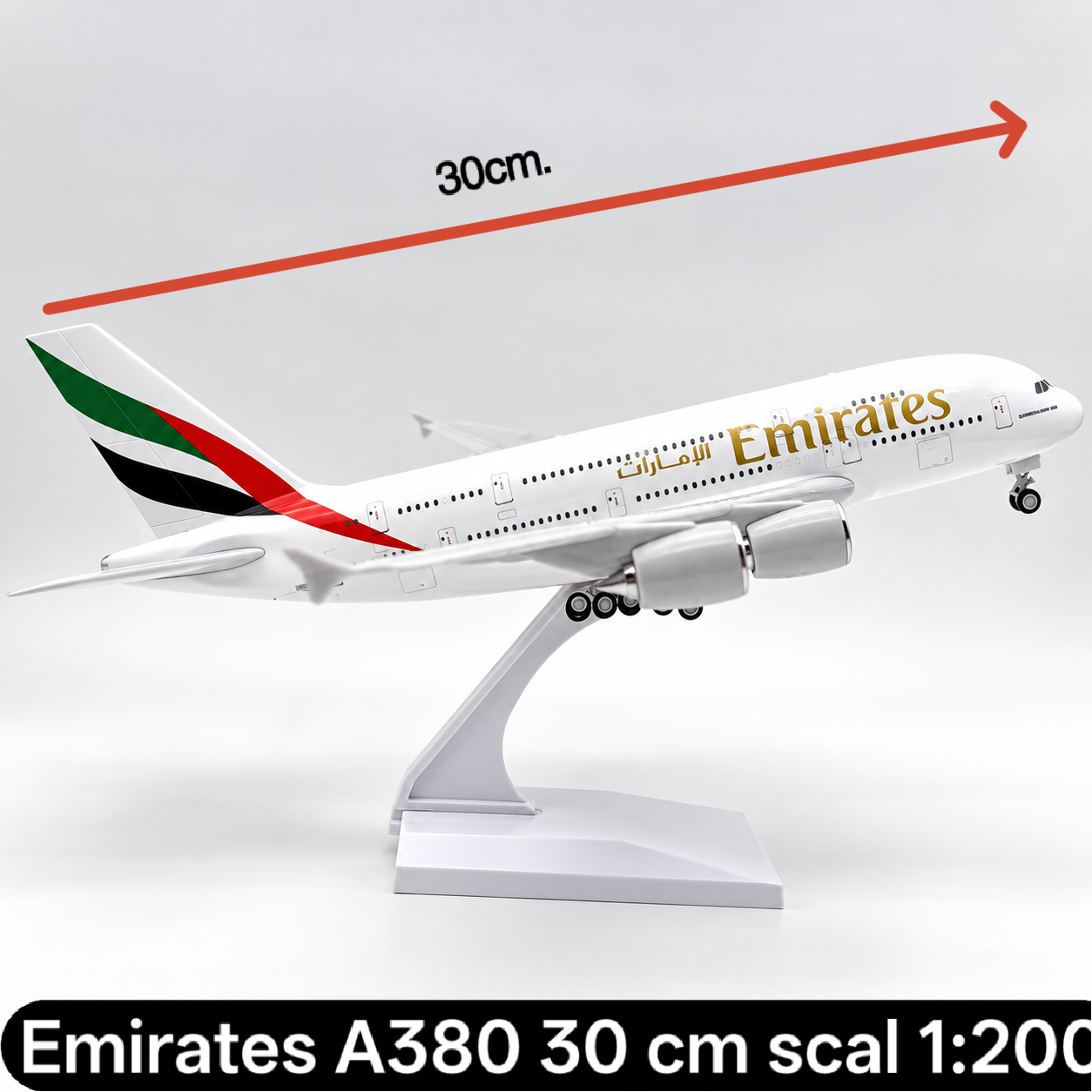 Emirates Airbus A380 30cm 1:200 Metal Airplane Model - Image 4