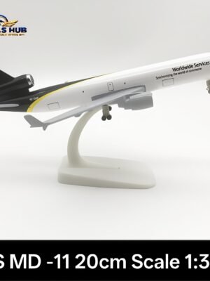 UPS World Cargo MD-11 20cm Scale 1:300 Metal Body Model Airplane with Wheels – Airlines Aircraft Model for Home & Office Decor, Collectible Aviation Display & Gift